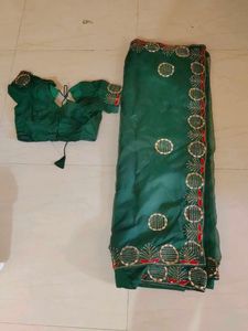 Hand Work Festive And Wedding Wear Saree With Blou