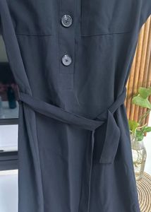 M&amp;S - Black Belted Dress, Bust - 34