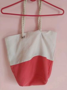 Cute Two-Tone Tote Bag