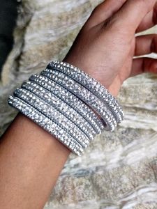 2.4 White Stone Bangles