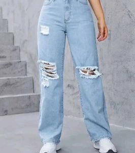 Ripped Wide Leg Jeans