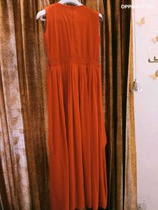 Elegant Coral Maxi Dress