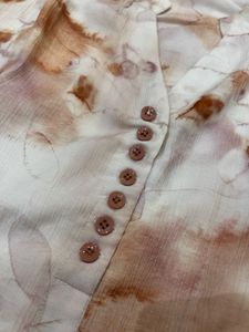 Abstract Print Button-Up Blouse Top