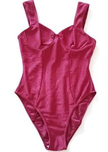 Pink Textured One-Piece Swimsuit
