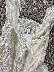 H&M White Smocked Top