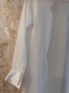 Trendy Long White Shrug, Full Length