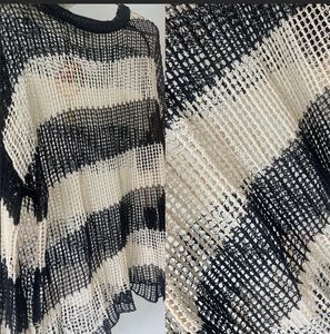 Striped Crochet Knit Top