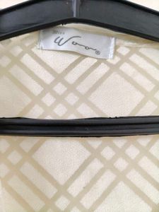 Elegant Sheer Plaid Blouse