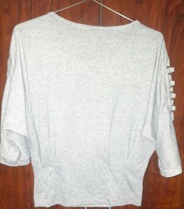 Light Blue Batwing Sleeve Top