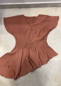 Asymmetrical Pearl-Trimmed Top