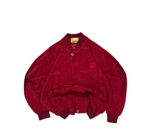 Burgundy Velvet Bomber Jacket