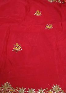 Offer  For Today    Red Partywear Saree Sare
