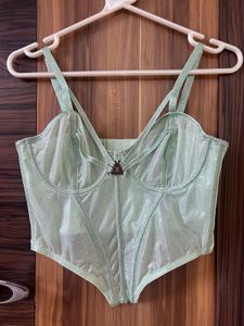 Savage X Fenty Lingerie Green/Cyan Corset Bra Top