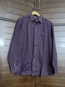 Louis Philippe Men Stylish Maroon Patterned Shirt