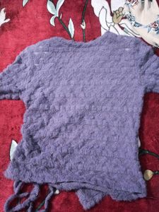 Purple Fuzzy Long Sleeve Top