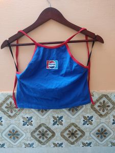 Forever 21 pepsi halter neck crop top for women