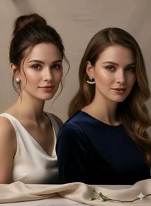 New 2 Pearl &amp; Crystal Earring Set