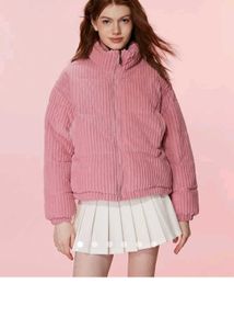 Pink Corduroy Puffer Jacket