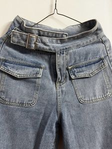 Belted Denim High Waist