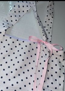 Polka Dot Tote Bag with Ribbon