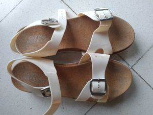 white sandals
