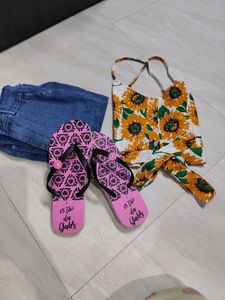 Brand New Top+Jeans+Slipper