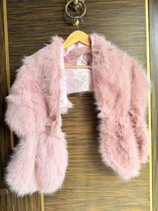 Pink Faux Fur Shawl/ Jacket wore once