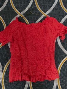 Smocked Orange Top