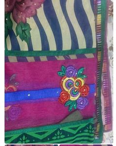 Beautiful Multicolour Saree In Soft Geogrette