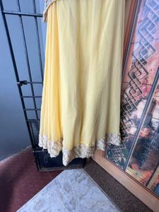 White N Yellow Lehenga Choli Wid Dupatta