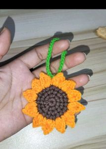 Crochet Sunflower Keychain