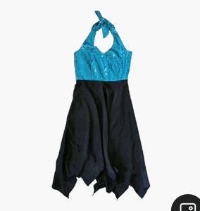 Sparkly Blue & Black Party Dress
