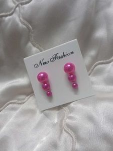Pink Pearl Stud Earrings