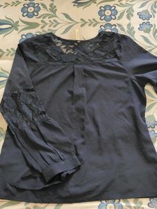 Elegant Navy Blue Blouse