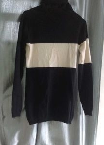 Black And White Turtleneck Sweater