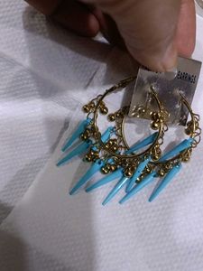 Funky Blue Drop Earrings