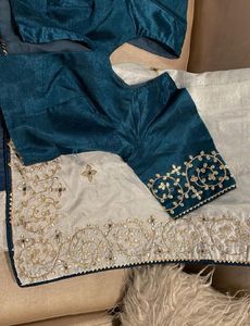 Embroidered saree with beautiful blouse