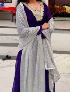 Elegant Purple Anarkali Suit Set
