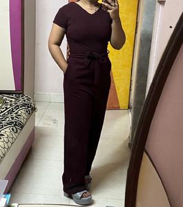 Pintrest Burgundy Jumpsuit with pockets