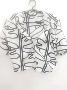 Patterned Button-Down Top