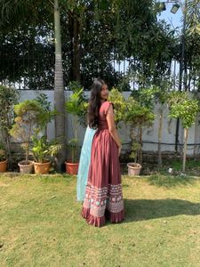 Lengha With Thread Embroidery