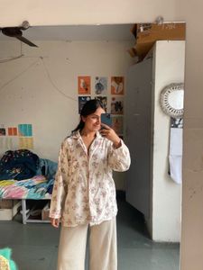 Cute Bear Print Pajama Shirt