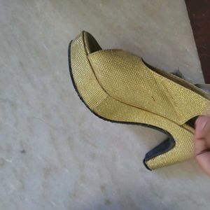 Golden Heels with Bow