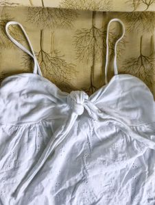 White Knot a Line Strap Dress