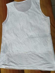 Women White Abstract Prints Casual Tank Top