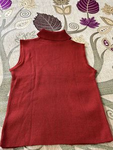 Sleeveless High neck Sweater For Women