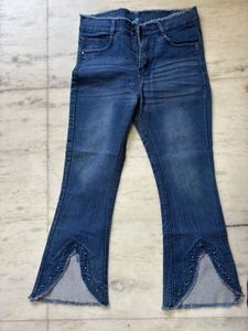 Unique Flare Jeans with Embellishments