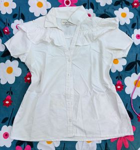 vintage white collared top