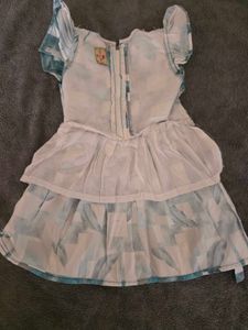 Blue White Frock Bany Girl 3-6M