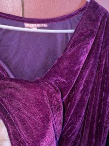 Purple Velvet Long Length Top